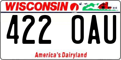 WI license plate 422OAU