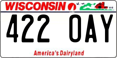WI license plate 422OAY
