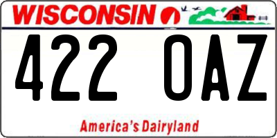 WI license plate 422OAZ