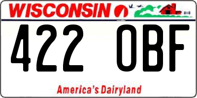 WI license plate 422OBF