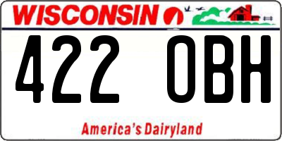 WI license plate 422OBH