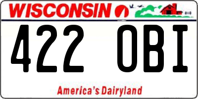 WI license plate 422OBI
