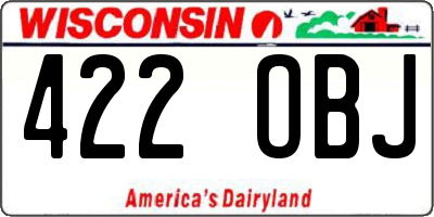 WI license plate 422OBJ