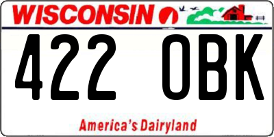 WI license plate 422OBK