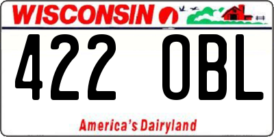 WI license plate 422OBL