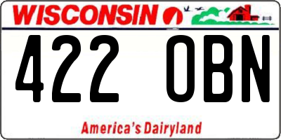 WI license plate 422OBN