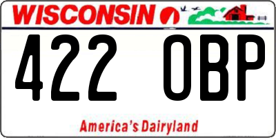 WI license plate 422OBP