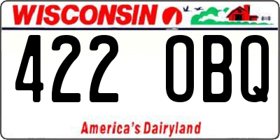 WI license plate 422OBQ