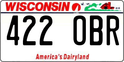 WI license plate 422OBR