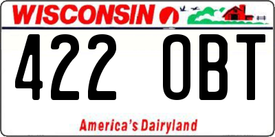 WI license plate 422OBT