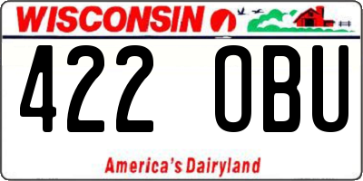 WI license plate 422OBU