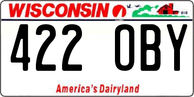 WI license plate 422OBY