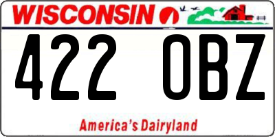 WI license plate 422OBZ