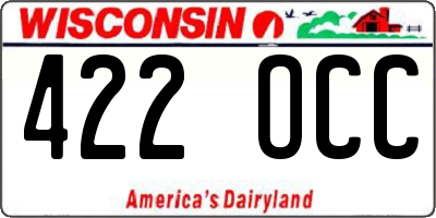 WI license plate 422OCC