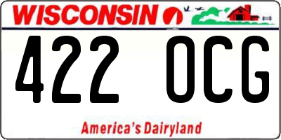 WI license plate 422OCG