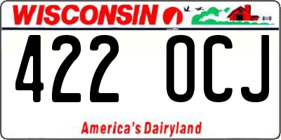 WI license plate 422OCJ