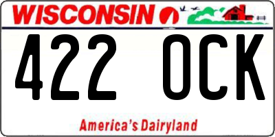 WI license plate 422OCK