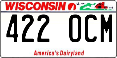 WI license plate 422OCM