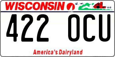 WI license plate 422OCU