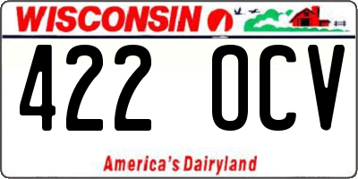 WI license plate 422OCV