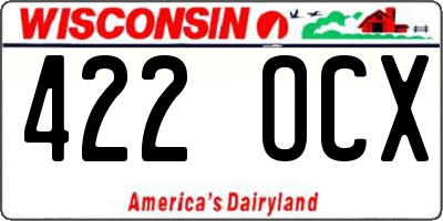 WI license plate 422OCX
