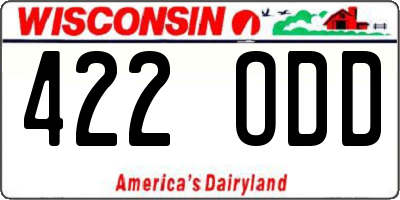 WI license plate 422ODD