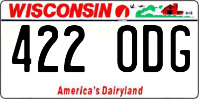 WI license plate 422ODG