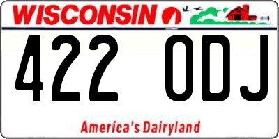 WI license plate 422ODJ