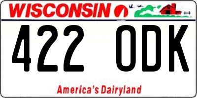 WI license plate 422ODK