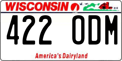 WI license plate 422ODM