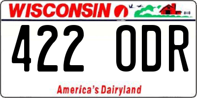 WI license plate 422ODR