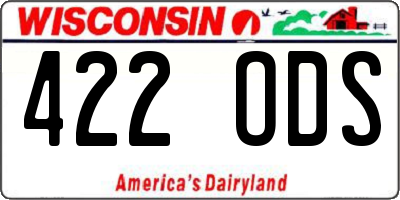 WI license plate 422ODS