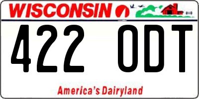 WI license plate 422ODT