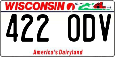 WI license plate 422ODV