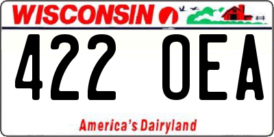 WI license plate 422OEA
