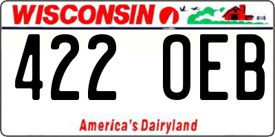 WI license plate 422OEB