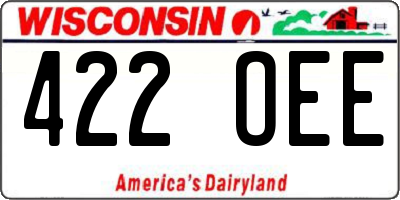 WI license plate 422OEE