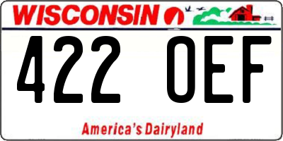 WI license plate 422OEF