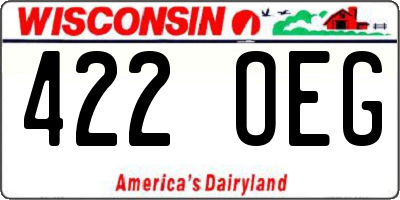 WI license plate 422OEG