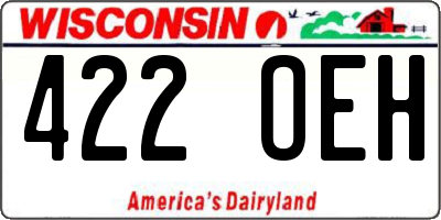 WI license plate 422OEH