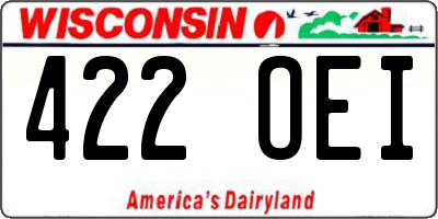 WI license plate 422OEI