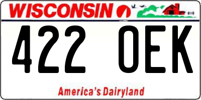 WI license plate 422OEK