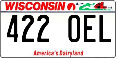 WI license plate 422OEL