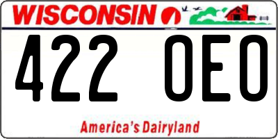 WI license plate 422OEO