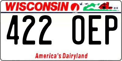 WI license plate 422OEP