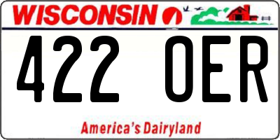 WI license plate 422OER