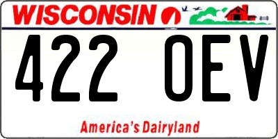 WI license plate 422OEV