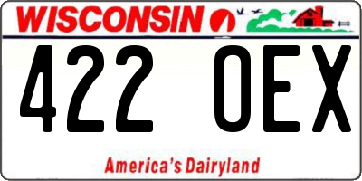 WI license plate 422OEX
