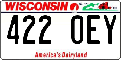 WI license plate 422OEY