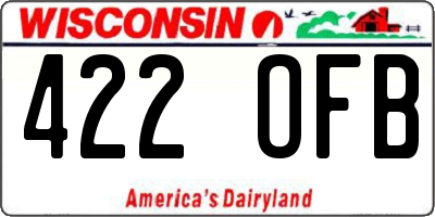 WI license plate 422OFB